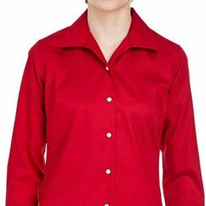 NWT ULTRACLUB WHISPER ELITE TWILL CARDINAL RED BUTTON DOWN MEDIUM, LARGE